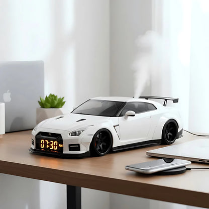 New Super Sports Car Alarm Clock Realistic Engine and Light Effect Bedside Ornaments