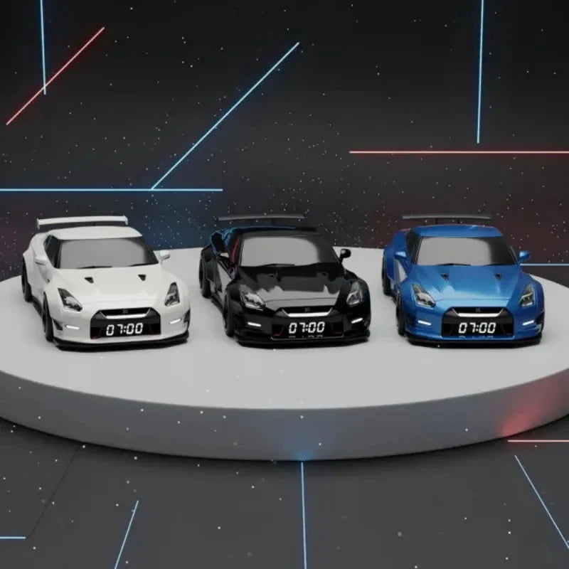 New Super Sports Car Alarm Clock Realistic Engine and Light Effect Bedside Ornaments