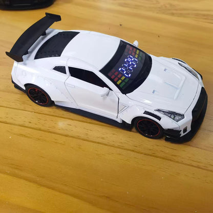 New Super Sports Car Alarm Clock Realistic Engine and Light Effect Bedside Ornaments